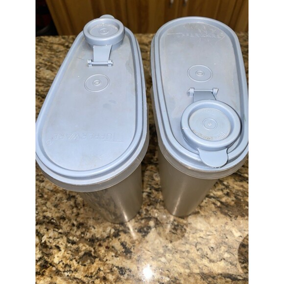 Vtg Tupperware Canister/Storage Containers Set of 3 w/Lids Blue - Picture 3 of 8